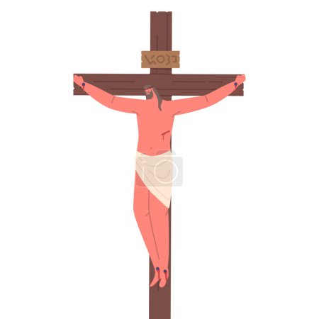Illustration for Jesus Crucifixion, Pivotal Event In Christian History, Symbolizing His Sacrifice And Redemption. It Involved His Crucifixion On A Cross, Fulfilling Prophecies And Bringing Salvation To Believers - Royalty Free Image