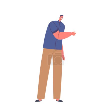 Ilustración de Hombre expresivo usando gestos de mano para transmitir emociones o comunicar mensajes. Los movimientos masculinos del carácter transmiten significado y añaden profundidad a sus interacciones. Dibujos animados Gente Vector Ilustración - Imagen libre de derechos