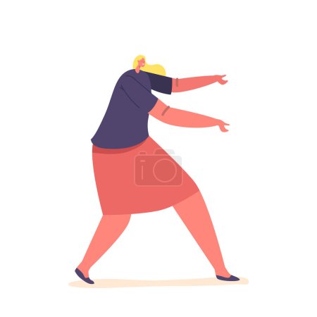 Ilustración de Gestos de carácter femenino con brazos. Movimientos expresivos que usan armas para comunicar emociones, transmitir mensajes o mejorar la narración de historias aisladas sobre fondo blanco. Dibujos animados Gente Vector Ilustración - Imagen libre de derechos