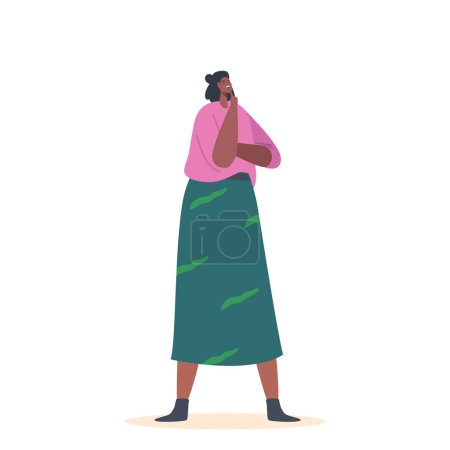 Illustration for Contemplative Woman Pondering A Decision, Weighing The Options Of A Yes Or No Choice, Seeking Clarity And Making A Thoughtful Decision. Pensive Female Character. Cartoon People Vector Illustration - Royalty Free Image