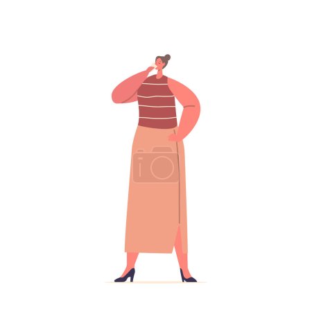 Illustration for Woman Hydrates With Water, Female Character Replenishing Her Body And Quenching Her Thirst, Promoting Overall Well-being And Maintaining Proper Bodily Functions. Cartoon People Vector Illustration - Royalty Free Image