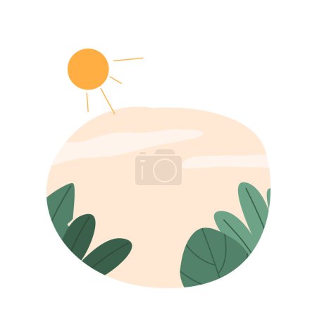 Illustration for Vibrant Green Leaves Decorate The Landscape Under The Warm Rays Of The Sun, Creating A Picturesque And Refreshing View Of Natures Beauty. Isolated Icon, Design Element. Cartoon Vector Illustration - Royalty Free Image