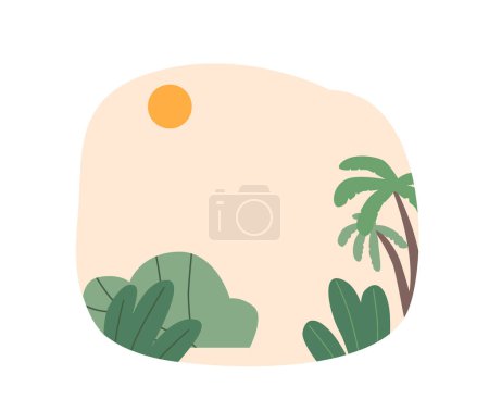 Téléchargez les illustrations : Palmiers verts luxuriants se prélassant sous le soleil radieux, créant un paysage pittoresque avec leur feuillage vibrant et feuillu. Icône isolée, élément de conception. Illustration vectorielle de bande dessinée - en licence libre de droit