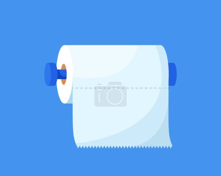 Illustration for Paper Towel, Absorbent Cleaning Material, Made From Paper Pulp. Ideal For Spills, Cleaning Surfaces, And Drying Hands. Convenient And Disposable For Quick And Easy Cleanup. Cartoon Vector Illustration - Royalty Free Image