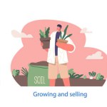 Isolated Elements With Farmers Cultivating Microgreens, Growing and Selling Nutrient-rich, Flavorful Sprouts, Popular Business Among Health-conscious Enthusiasts. Cartoon People Vector Illustration