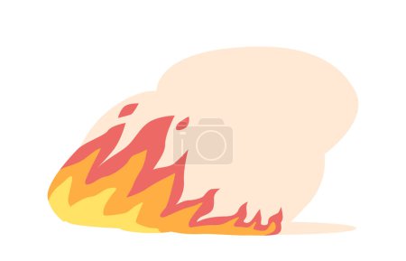 Ilustración de Intenso y fascinante, el fuego ardiente emite calor y luz, consumiendo todo en su camino. Su danza de las llamas cautiva y trae destrucción y renovación. Ilustración de vectores de dibujos animados - Imagen libre de derechos