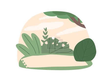 Ilustración de Paisaje del Parque Sereno, con una manta acogedora enclavada debajo de la sombra de un gran árbol, invitando a la relajación y picnics en medio de la belleza de la naturaleza con exuberantes arbustos y hierba. Ilustración de vectores de dibujos animados - Imagen libre de derechos
