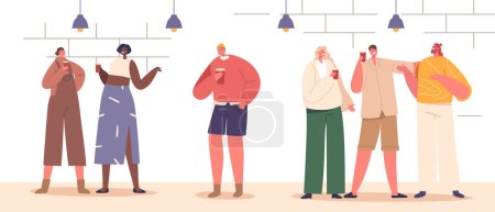 Illustration for Highly Sensitive Character With Social Phobia Experiences Overwhelming Anxiety In Social Situations, Avoiding Them To Alleviate Fear Of Judgment And Embarrassment. Cartoon People Vector Illustration - Royalty Free Image