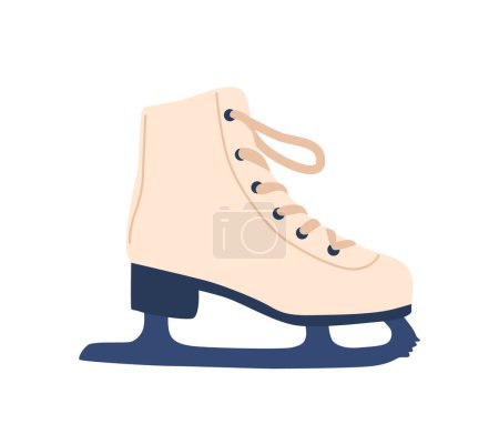 Illustration for Figure Ice Skates Are Designed For Precision And Elegance, With A Toe-pick At The Front And Graceful Blade Curvature, Ideal For Intricate Maneuvers On The Ice. Cartoon Vector Illustration - Royalty Free Image