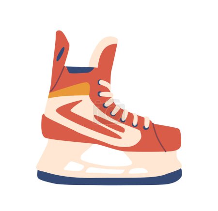 Ilustración de Patines de hockey sobre hielo, diseñados con precisión para agilidad y potencia. Diseñados para deslizarse sin esfuerzo a través de la arena congelada, estos patines son la clave para dominar la pista. Ilustración de vectores de dibujos animados - Imagen libre de derechos