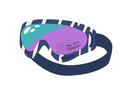 Illustration for Snow Goggles Are Essential Winter Gear To Protect Eyes From Blinding Snow And Harmful Uv Rays While Providing Clear Vision For Skiing, Snowboarding, And Other Snow Sports. Cartoon Vector Illustration - Royalty Free Image