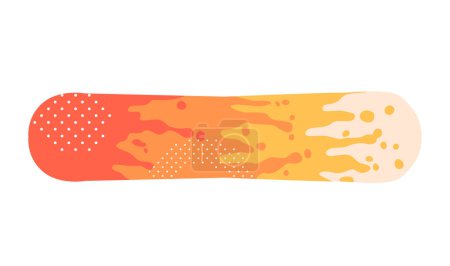 Ilustración de El snowboard con estilo es un equipo especializado en deportes de invierno, que se asemeja a una tabla plana, diseñada para deslizarse sobre la nieve. Tallar, saltar y realizar trucos en pistas nevadas. Ilustración de vectores de dibujos animados - Imagen libre de derechos