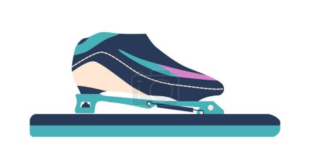 Téléchargez les illustrations : Running Short Track Ice Skates offrant une vitesse exaltante et des manœuvres gracieuses. Conçus pour la précision et la stabilité, ils transforment le terrain glacé en une aventure passionnante. Illustration vectorielle de bande dessinée - en licence libre de droit