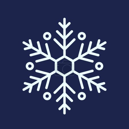 Ilustración de Copo de nieve geométrico, cristales de hielo formados con un patrón simétrico debido a moléculas de agua que se organizan hexagonalmente, creando maravillas de invierno únicas, deslumbrantes y heladas. Ilustración vectorial - Imagen libre de derechos