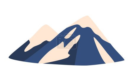 Ilustración de Majestic Mountain Peak, Towering Above The World (en inglés). Envuelto en la nieve, ofrece impresionantes vistas, un escape sereno y un sabor de la naturaleza Grandeur. Desafío para escaladores. Ilustración de vectores de dibujos animados - Imagen libre de derechos
