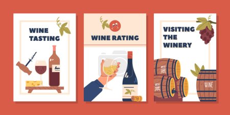 Illustration for Banner For Winery Production. Elevate Your Senses With Exquisite Winery Experience, Indulge In Premium Wines Amidst Picturesque Vineyards. Visiting us For Tastings, Tours, And Unforgettable Moments - Royalty Free Image