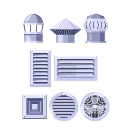 Illustration for Ventilation Vents Are Openings Designed To Allow The Exchange Of Air Within A Space, Promoting Fresh Air Circulation And Preventing Stagnation. They Enhance Indoor Air Quality And Regulate Temperature - Royalty Free Image