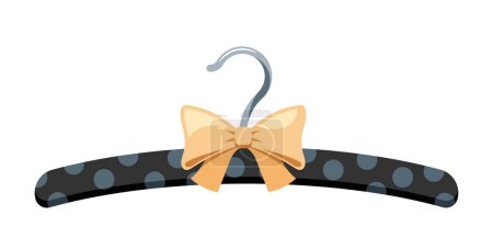 Illustration for Soft Dress Hanger Gently Cradles Delicate Fabrics, Preventing Wrinkles And Maintaining Garment Shape. Its Plush Surface Ensures Clothes Stay Secure And Free From Imprints. Cartoon Vector Illustration - Royalty Free Image