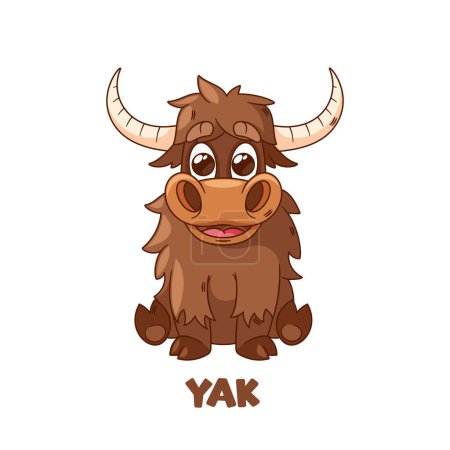 Cartoon Yak, Fluffy, Lovable Character With Big, Soulful Eyes And A Heartwarming Smile. Adorable Forest Animal Personage with Cozy Fur And Playful Antics Spread Joy and Adventure. Vector Illustration