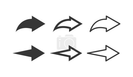 Illustration for Vector Collection Of Monochrome Stylized Arrow Symbols, Exuding Modernity And Simplicity. Direction And Movement Graphic Design Elements With A Minimalist Aesthetic, Enhancing Visual Communication - Royalty Free Image