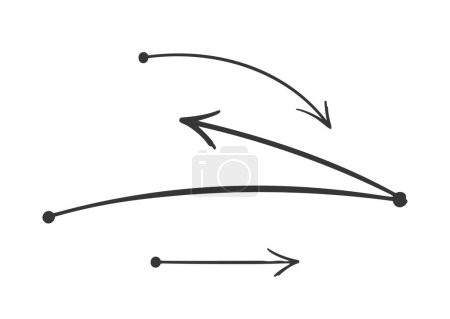 Ilustración de Doodle Arrows Design Elements Set Características Vector Flechas dibujadas a mano, añadiendo un toque lúdico a los proyectos creativos. Elementos versátiles y encantadores mejoran la comunicación visual con un Flair único - Imagen libre de derechos