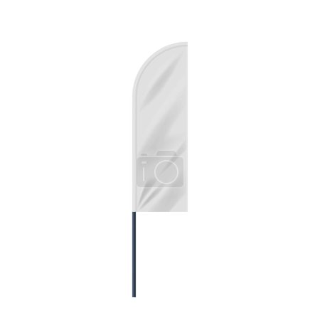 Illustration for Realistic Banner Stand, Beach Flag. Portable Blank Display On A Lightweight Pole. Isolated 3d Vector Feather Or Bowflag, Designed For Outdoor Advertising And Events, Provides Visibility And Branding - Royalty Free Image