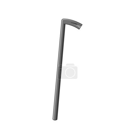 Illustration for Crowbar, Sturdy Hand Tool With A Flat, Curved End For Prying, Lifting, Or Breaking. Essential In Construction, Carpentry And Demolition, Offer Leverage For Tasks, Such As Removing Nails or Repair - Royalty Free Image