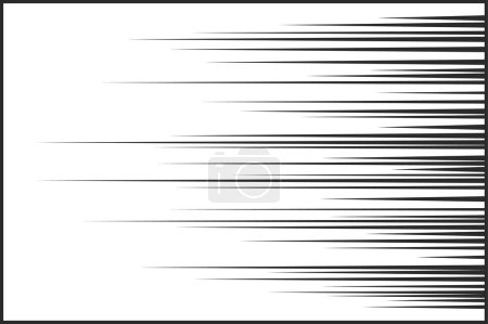 Illustration for Comic Book, Manga Or Anime Speed Lines, Horizontal Rays, Zoom And Motion Effects. Cartoon Superhero Action Background. Comics Light Flash And Fast Movement, Monochrome Vector Pattern - Royalty Free Image