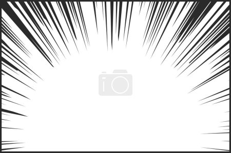 Illustration for Comic Speed Lines. Vector Dynamic, Visual Elements Used In Manga, Anime And Superhero Cartoons To Create A Sense Of Action, Motion, Impact Or Rapid Movement. Radial Pattern or Burst, Empty Frame - Royalty Free Image
