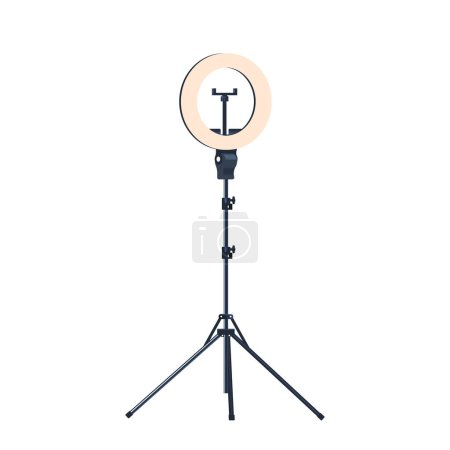Illustration for Vector Circular Photo Studio Light, Essential For Professional Photography, Provides Even Illumination, Reducing Shadows. Ideal For Portraits And Product Shots, Enhancing Well-lit Subject Visibility - Royalty Free Image