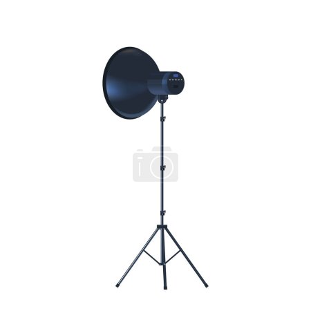 Adjustable Photo Studio Lamp On Tripod, Emitting Soft, Diffused Light. Ideal For Professional Photography, Providing Versatile Illumination For Capturing Stunning Images. Cartoon Vector Illustration