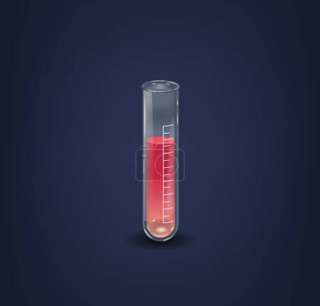 Illustration for Test Tube Laboratory Flask Is A Specialized Glass Container With A Narrow Neck, Used For Precise Measurement, Mixing, Or Containment Of Liquids In Scientific Experiments. Cartoon Vector Illustration - Royalty Free Image