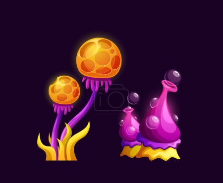 Fairytale Magic Mushrooms, Bright Vector Enchanted Fungi Plants That Can Grant Extraordinary Powers, Change Sizes, Transport Individuals To Mystical Realms, Or Reveal Hidden Secrets Of The Forest
