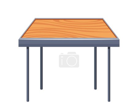 Téléchargez les illustrations : Table à manger carrée en bois robuste vectorielle avec jambes et cadre en métal, confectionnée avec des détails fins, parfaite pour les rassemblements intimes, dotée d'une finition lisse et d'une élégance intemporelle pour toute salle à manger - en licence libre de droit