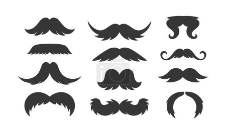 Mustache Types, Black Silhouettes From Suave English And The Playful Fu Manchu, Walrus, Toothbrush or Imperial, Each Reflects Personality, Fashion, And Grooming Choices, Adding A Touch Of Distinction