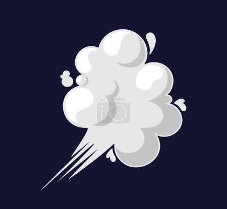 Photo for Cartoon Smog Flow Motion, Boom Effect, Speed Trace, Curve Air Sprayer. Vector Magic Mist, Haze, Cloud Of Smoke, Traffic Fume, Dust Puff Or Speed Trail Isolated Aroma Or Chemical Vapor, Food Flavor - Royalty Free Image