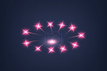 Elegant Pink Fireworks Display, Beautiful Sparkling Effect Against A Dark Background. Bright Stars Burst In Radiant Light, Offering Vibrant And Festive Visual For Celebrations, Events, And Holidays