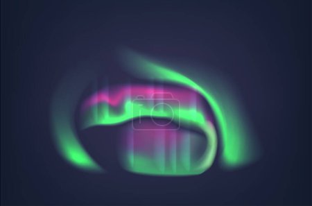 Ätherische Nordlichter mit einer lebendigen Mischung grüner und pinkfarbener Farbtöne vor dunklem Himmel. Vektor Illustration Perfekt für Natur Spektakuläre Lichtshow Astronomie und Naturphänomene