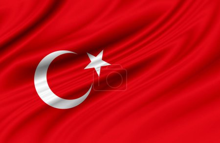 Turkish wavy realistic flag as a symbol of patriotism