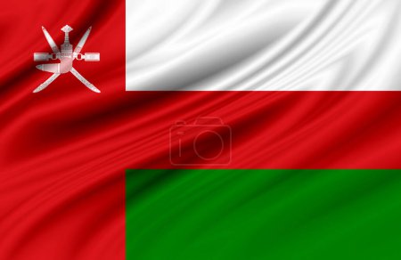 Foto de Celebración del Día Nacional Omán. 18 de noviembre. Bandera efecto tela de Omán - Imagen libre de derechos