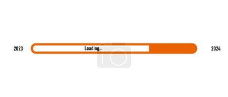 Photo for Loading bar for 2024 goal planning business concept, vector illustration for graphic design. new year concept idea. - Royalty Free Image