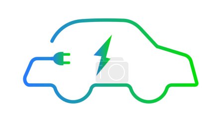 Téléchargez les illustrations : Voiture électrique symbol.smart concept de borne de recharge de voiture électrique idée. - en licence libre de droit