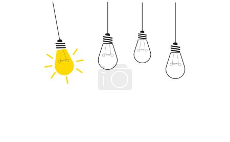 Photo for Light bulb on white background.new idea,thought illumination,leadership and business strategy idea concept. - Royalty Free Image