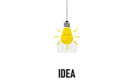 Téléchargez les illustrations : Ampoule qui éclaire l'idée. Concept du plan annuel 2024. entreprise créativité idée nouvelle découverte innovation technologie. - en licence libre de droit
