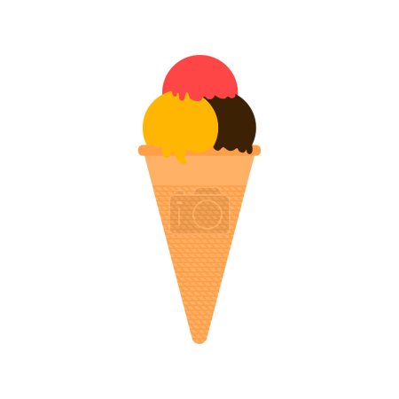 Illustration for Chocolate, strawberry, vanilla, ice cream vector design. - Royalty Free Image