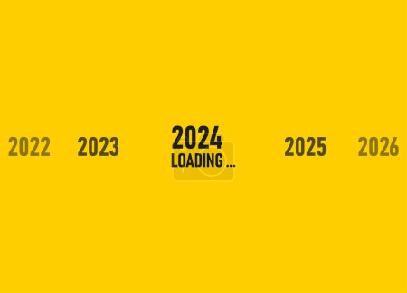 Ilustración de 2024 tendencia de año nuevo. Año 2024, tendencia empresarial, cambio de 2023 a 2024, estrategia, inversión, concepto de idea de planificación empresarial. - Imagen libre de derechos