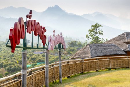 Popular travel destination,dramatic scenery and beautiful panoramic views, from the popular viewing location,just outside the small town of Pai.