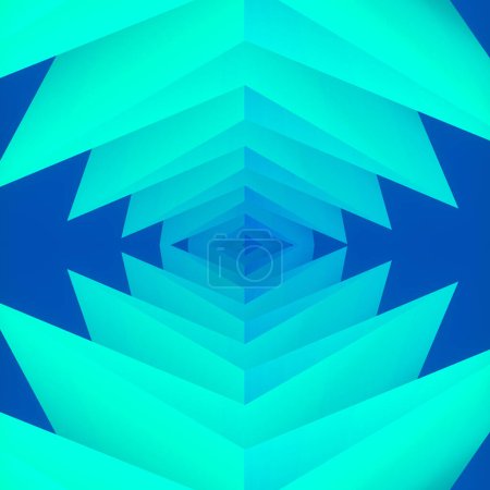 Photo for Magic symmetrical geometric background, with trendy neon gradient. Bright abstract composition. Modern 3d rendering graphic. Digital illustration - Royalty Free Image