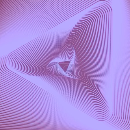 Foto de Patrón de arte de línea simple con degradado de color neón de moda que representa la forma triangular tridimensional con bordes redondeados. Fondo abstracto geométrico. 3d representación ilustración digital - Imagen libre de derechos