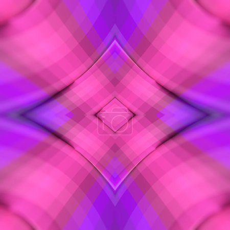 Foto de Fondo ondulado abstracto caleidoscópico de formas geométricas de color neón retorcido. Estilo mínimo. 3d representación ilustración digital - Imagen libre de derechos